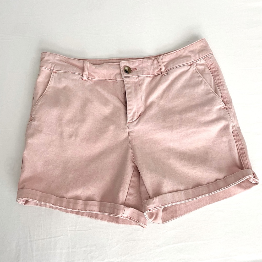 Cuffed Cotton Twill Jean Shorts Size 6